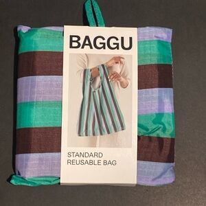 NWT BAGGU MINT 90s STRIPE Standard Size Reusable Bag